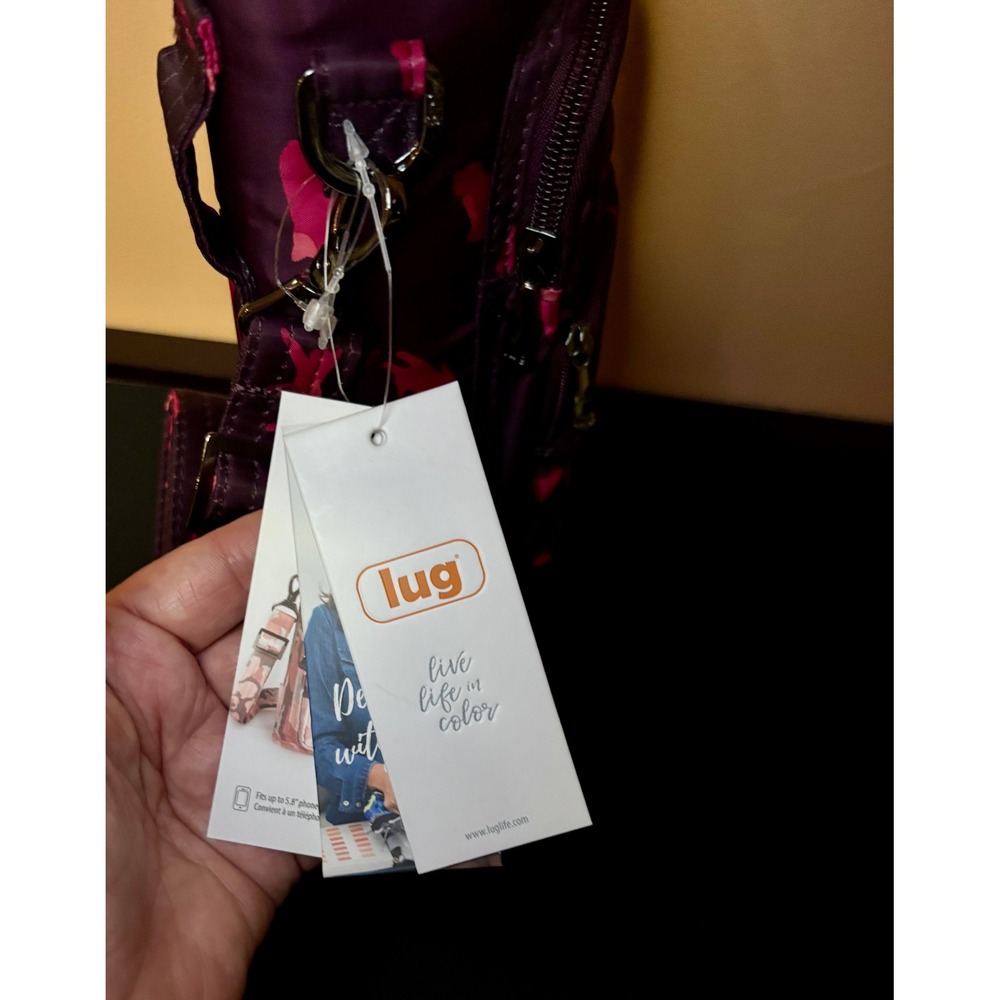 New Lug Huggie Water Bottle Holder Crossbody Bag Purple Cat-Astravaganza Print - Picture 4 of 9